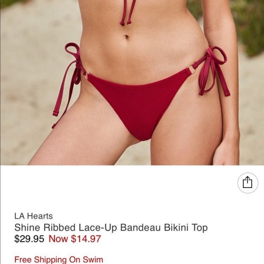 Burgundy bikini bottoms NWT